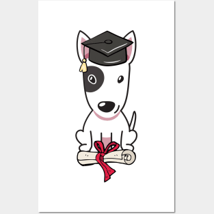 Funny Bull Terrier is graduating Posters and Art